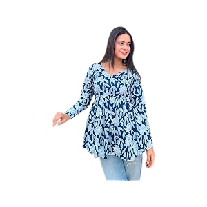 Womens Floral Print Reyon Peplum Top -