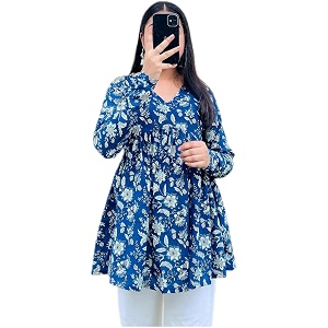Womens Floral Print Reyon Peplum Top -