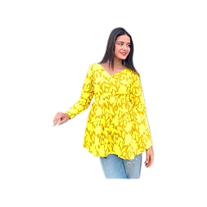Womens Floral Print Reyon Peplum Top -
