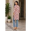 Women39s Floral Print Straight Kurta 34 Sleeves