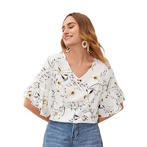 Womens Floral Regular Fit Top