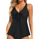 Women's Flowy Tankini Top Modest Loose Fit Bathing Suit Swim Top Only