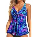 Women's Flowy Tankini Top Modest Loose Fit Bathing Suit Swim Top Only