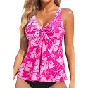 Women's Flowy Tankini Top Modest Loose Fit Bathing Suit Swim Top Only