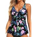Women's Flowy Tankini Top Modest Loose Fit Bathing Suit Swim Top Only