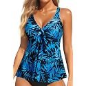Women's Flowy Tankini Top Modest Loose Fit Bathing Suit Swim Top Only