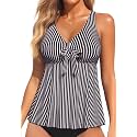 Women's Flowy Tankini Top Modest Loose Fit Bathing Suit Swim Top Only