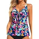 Women's Flowy Tankini Top Modest Loose Fit Bathing Suit Swim Top Only