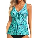 Women's Flowy Tankini Top Modest Loose Fit Bathing Suit Swim Top Only