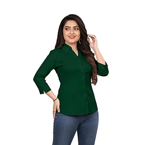 Womens Formal Collared Shirt Solid Office