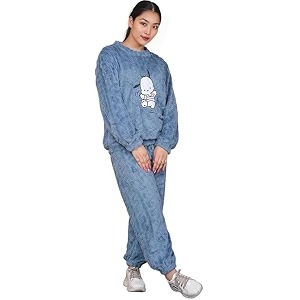 Womens Fur Long Sleeve Nightsuit Regular