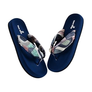 Womens Geometric Print Flip Flops Memory Foam
