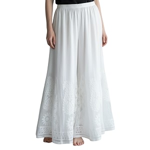 women39s georgette chikankari kali sharara with handwork  white flared sharara for women  adjustable waist up to xl  festive wedding amp ethnic wear