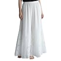 Women's Georgette Chikankari Kali Sharara with Handwork | White Flared Sharara for Women | Adjustable Waist Up to XL | Festive, Wedding &amp; Ethnic Wear
