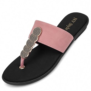 Womens and Girls Synthetic Flat Slippers Comfortable