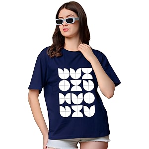 Womens Half Sleeve Oversize Tshirt Graphic Printed