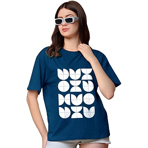 Womens Half Sleeve Oversize Tshirt Graphic Printed