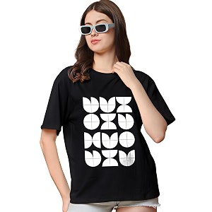Womens Half Sleeve Oversize Tshirt Graphic Printed