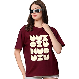 Womens Half Sleeve Oversize Tshirt Graphic Printed