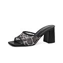 Women39s Heeled Sandals Mesh Mules Square Open