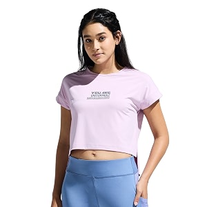 women39s high low nylon top with graphic print