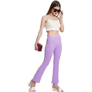 Womens High-Rise Straight Leg Trousers Relaxed Fit