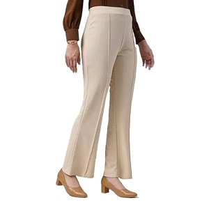 Womens High-Rise Straight Leg Trousers Relaxed Fit