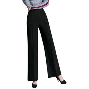 Womens High-Rise Straight Leg Trousers Relaxed Fit