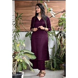 Womens Jam Cotton Silk Co-ord Kurta Set