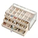 Women's Jewelry Organizer, Large 3-Layer Diamond Border Ornaments Box