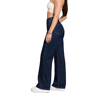 Womens Kashianxstyle Loose Fit Wide Leg Denim