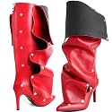 Women39s Knee High Shark Boots Pointed Toe