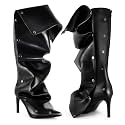 Women39s Knee High Shark Boots Pointed Toe
