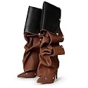 Women39s Knee High Shark Boots Pointed Toe