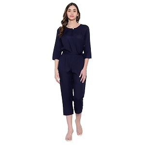 Womens Knee Length Full sleeves jumpsuit multicolor