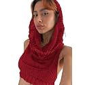 Women's Knitted Hoodie Sweater Vest Sexy Sleeveless Hollow Out Hooded Crop Top Draped Sweatshirt Streetwear