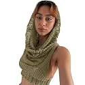 Women's Knitted Hoodie Sweater Vest Sexy Sleeveless Hollow Out Hooded Crop Top Draped Sweatshirt Streetwear