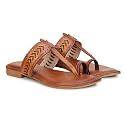 Women39s Kolhapuri Chappal Flats Two-Tone Leatherette