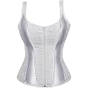 Women's Lace up Gothic Jacquard Shoulder Straps Tank Overbust Shaper Corset Bustiers Top
