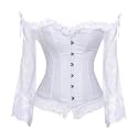 Women's Lace up Gothic Jacquard Shoulder Straps Tank Overbust Shaper Corset Bustiers Top