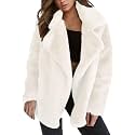 Women's Lapel Open Front Warm Faux Fur Jacket Coats Long Sleeve Fleece Cardigan Jackets Overcoat with Pockets