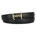 Women's Leather Belt with Buckle - Ideal for Dresses, Jeans, and Coats