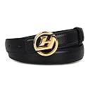 Women's Leather Belt with Buckle - Ideal for Dresses, Jeans, and Coats