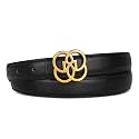 Women's Leather Belt with Buckle - Ideal for Dresses, Jeans, and Coats