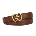 Women's Leather Belt with Buckle - Ideal for Dresses, Jeans, and Coats