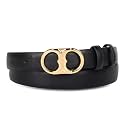 Women's Leather Belt with Buckle - Ideal for Dresses, Jeans, and Coats