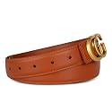 Women's Leather Belt with Buckle - Ideal for Dresses, Jeans, and Coats