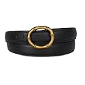 Women's Leather Belt with Buckle - Ideal for Dresses, Jeans, and Coats