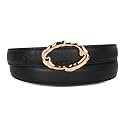 Women's Leather Belt with Buckle - Ideal for Dresses, Jeans, and Coats