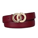 Women's Leather Belt with Buckle - Ideal for Dresses, Jeans, and Coats